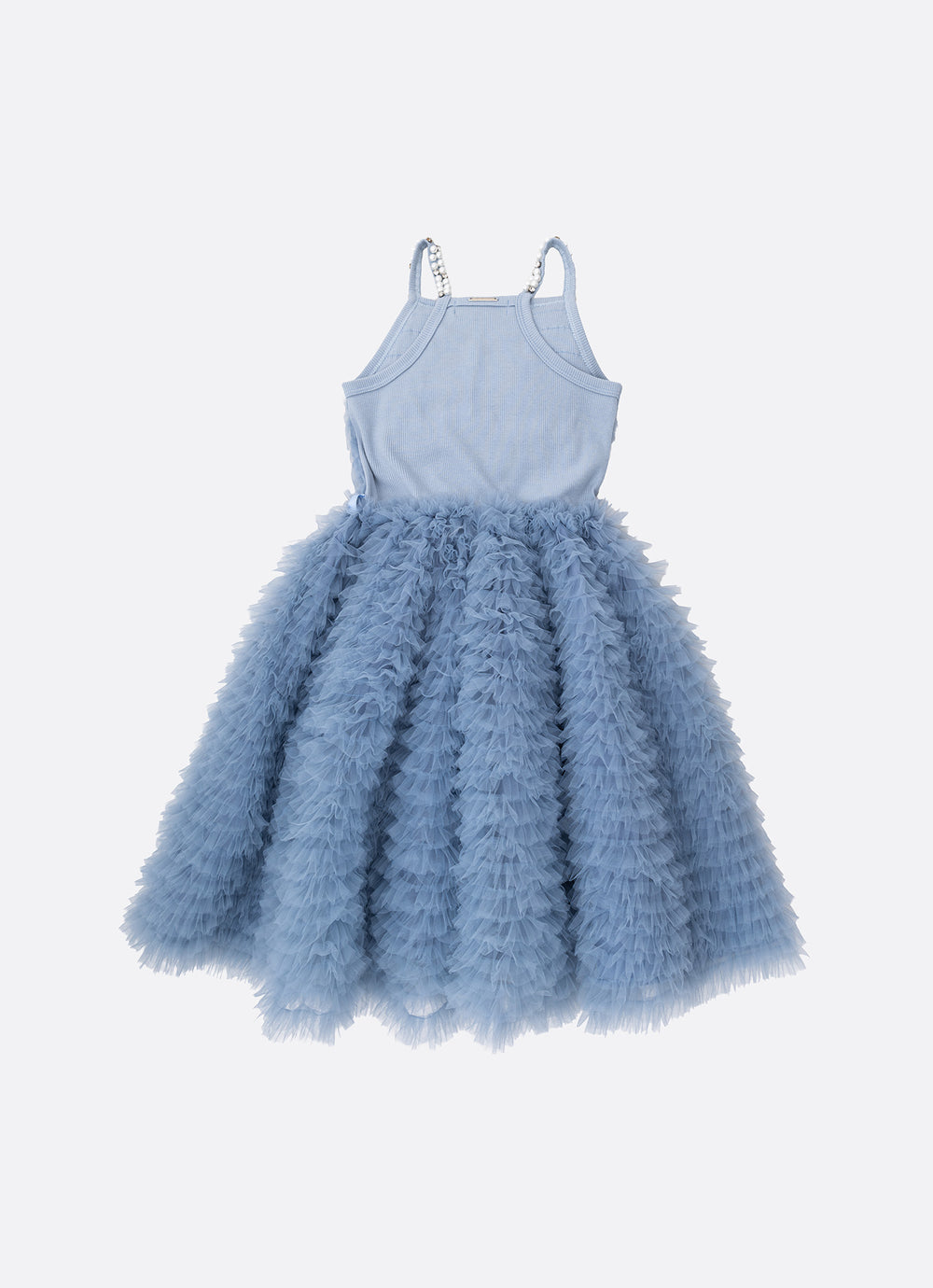 Vestido Alça Conceito Babadinhos Tule Bordados