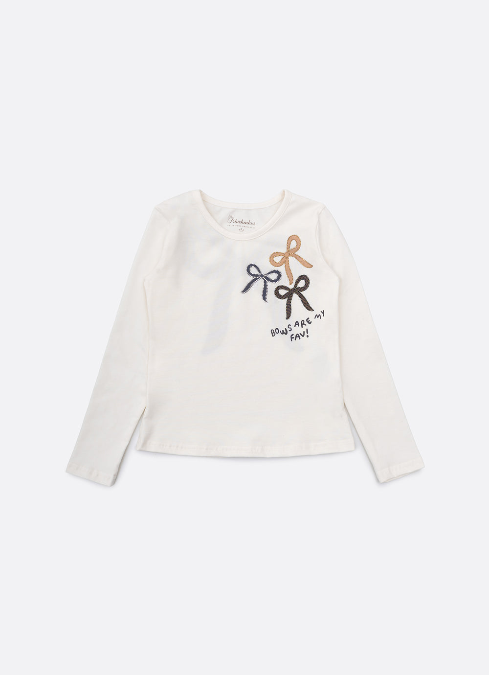 Blusa Cotton Laços Cristais
