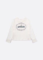 Blusa Cotton Gola e Babado Mangas Tricot