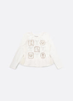 Blusa Cotton Moldura Quadros Frufru Tule Costas