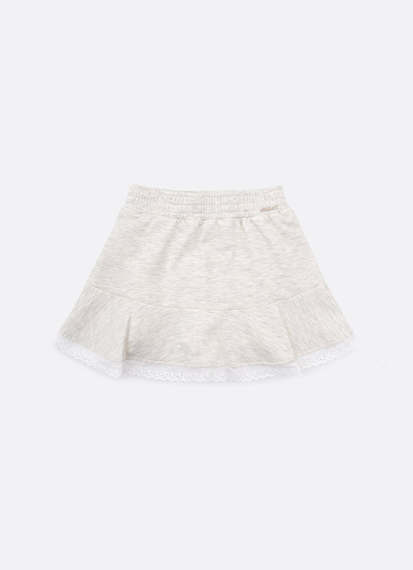 Saia Short Moletom Babado Broderi
