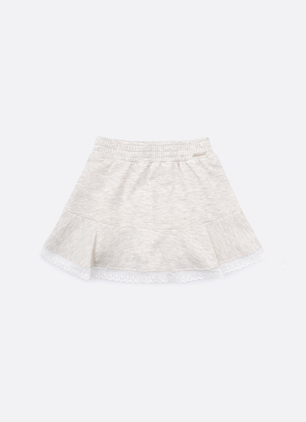 Saia Short Moletom Babado Broderi