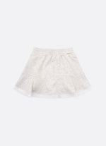 Saia Short Moletom Babado Broderi
