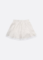 Saia Short Moletom Babado Broderi