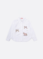 Camisa Tricoline Patches Laços e Cavalinho
