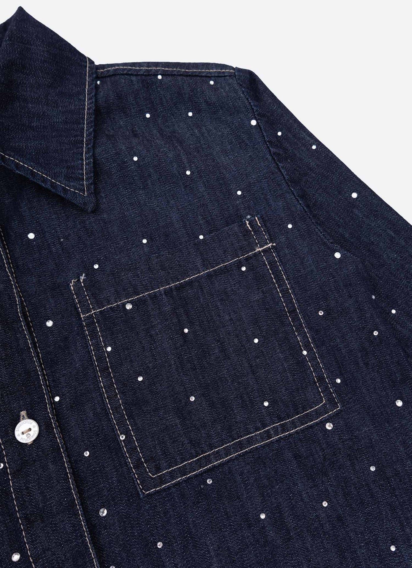 Camisa Jeans Fino Cristais