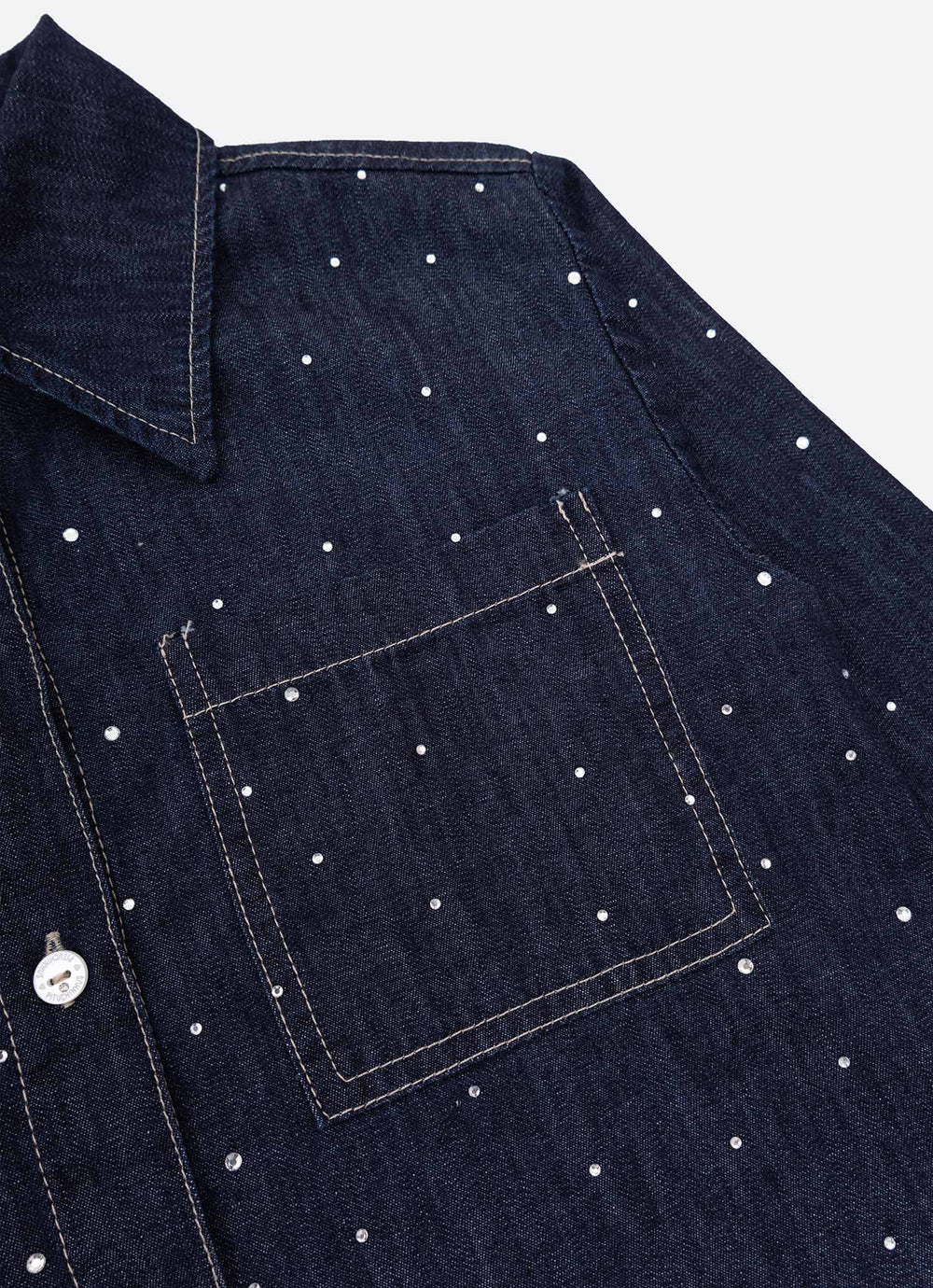 Camisa Jeans Fino Cristais