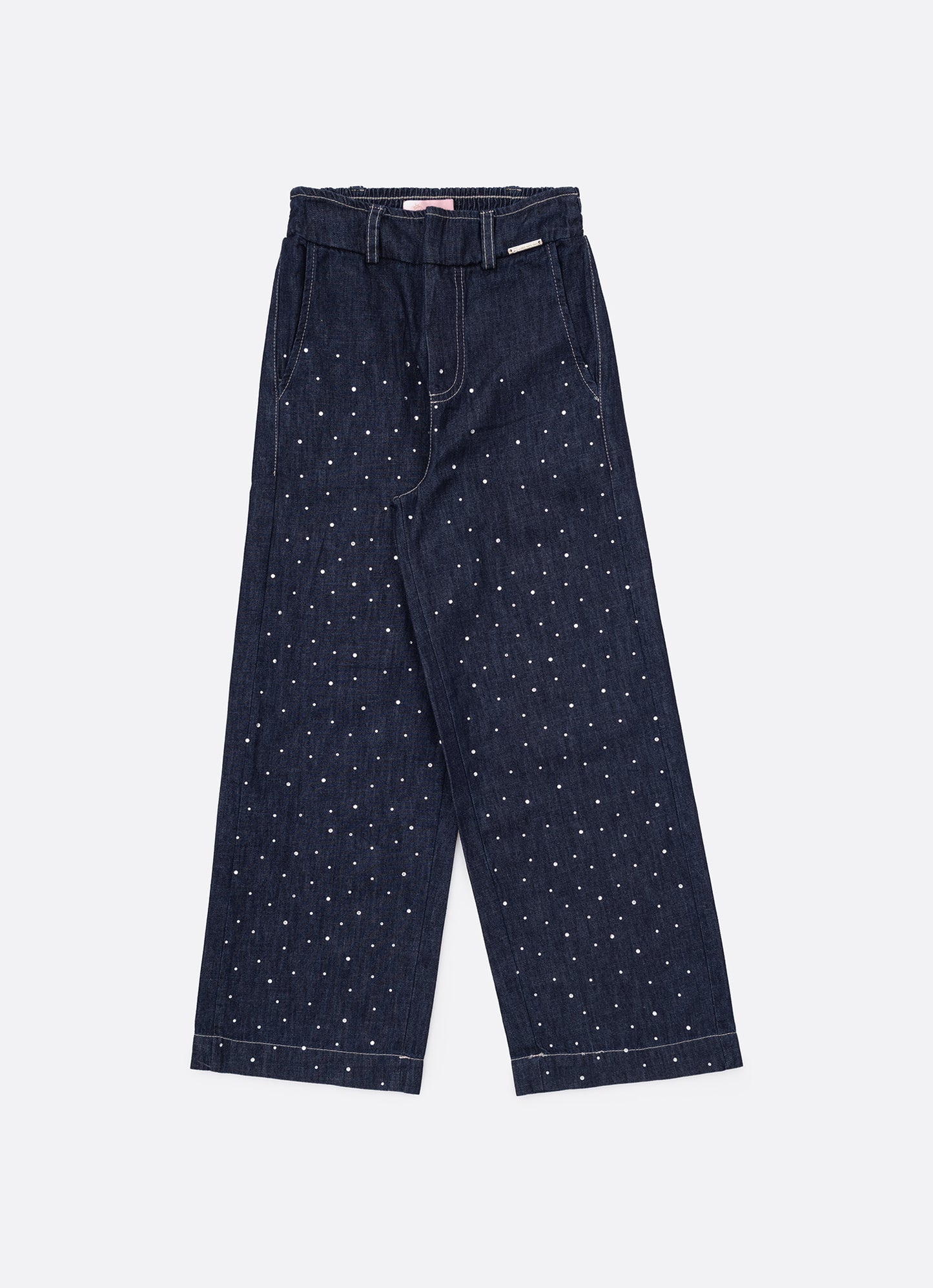 Calça Reta Jeans Cristais