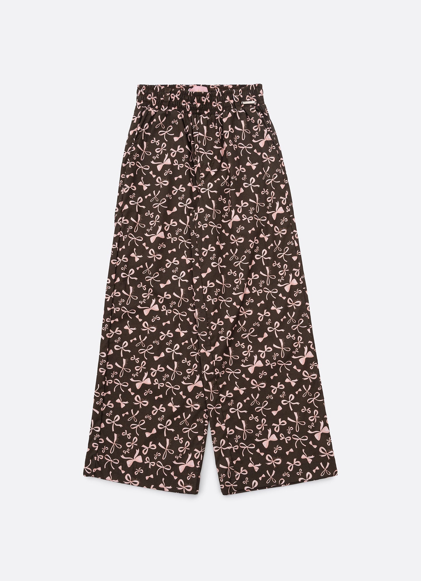 Calça Reta Algodão Estampa Lacinhos