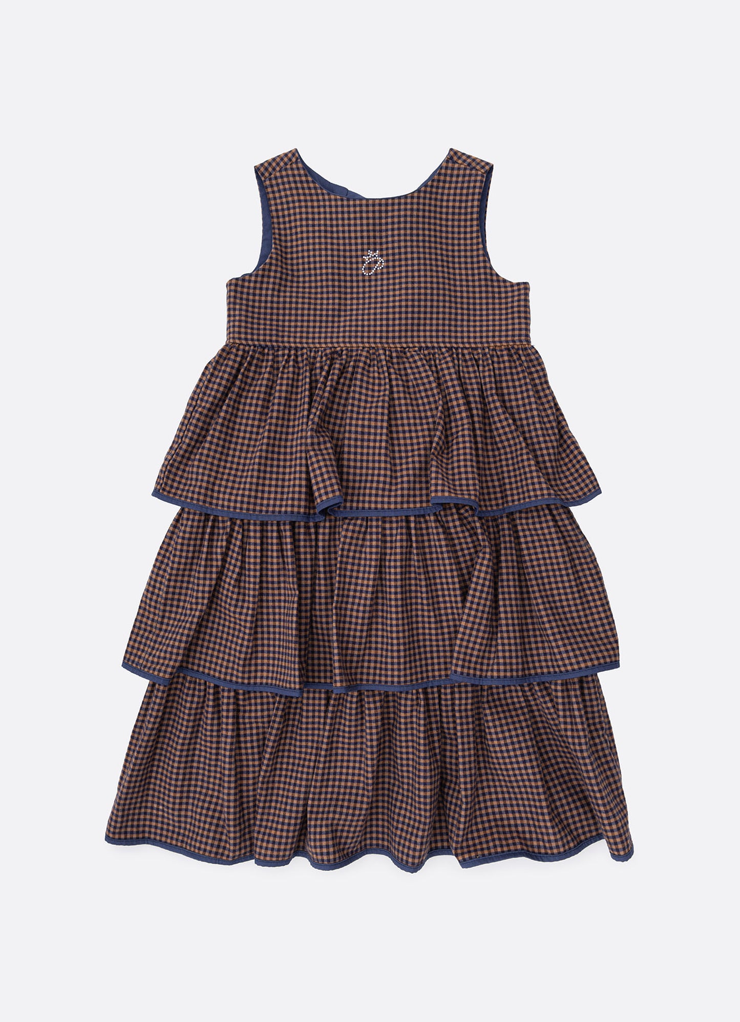 Vestido Xadrez Babados P Cristal