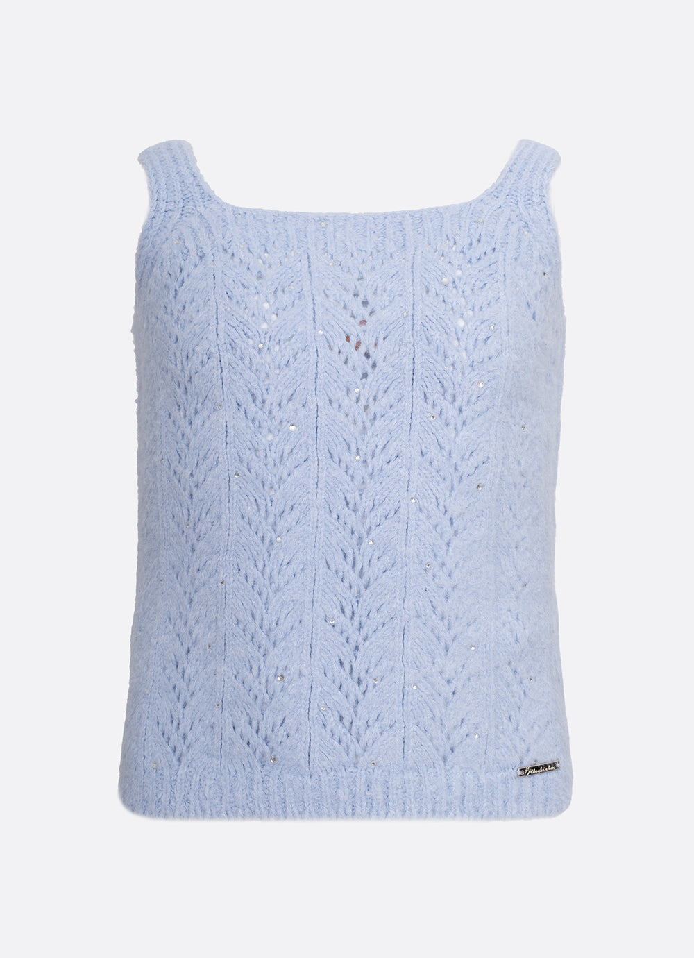 Colete Tricot Sem Costura Cristais
