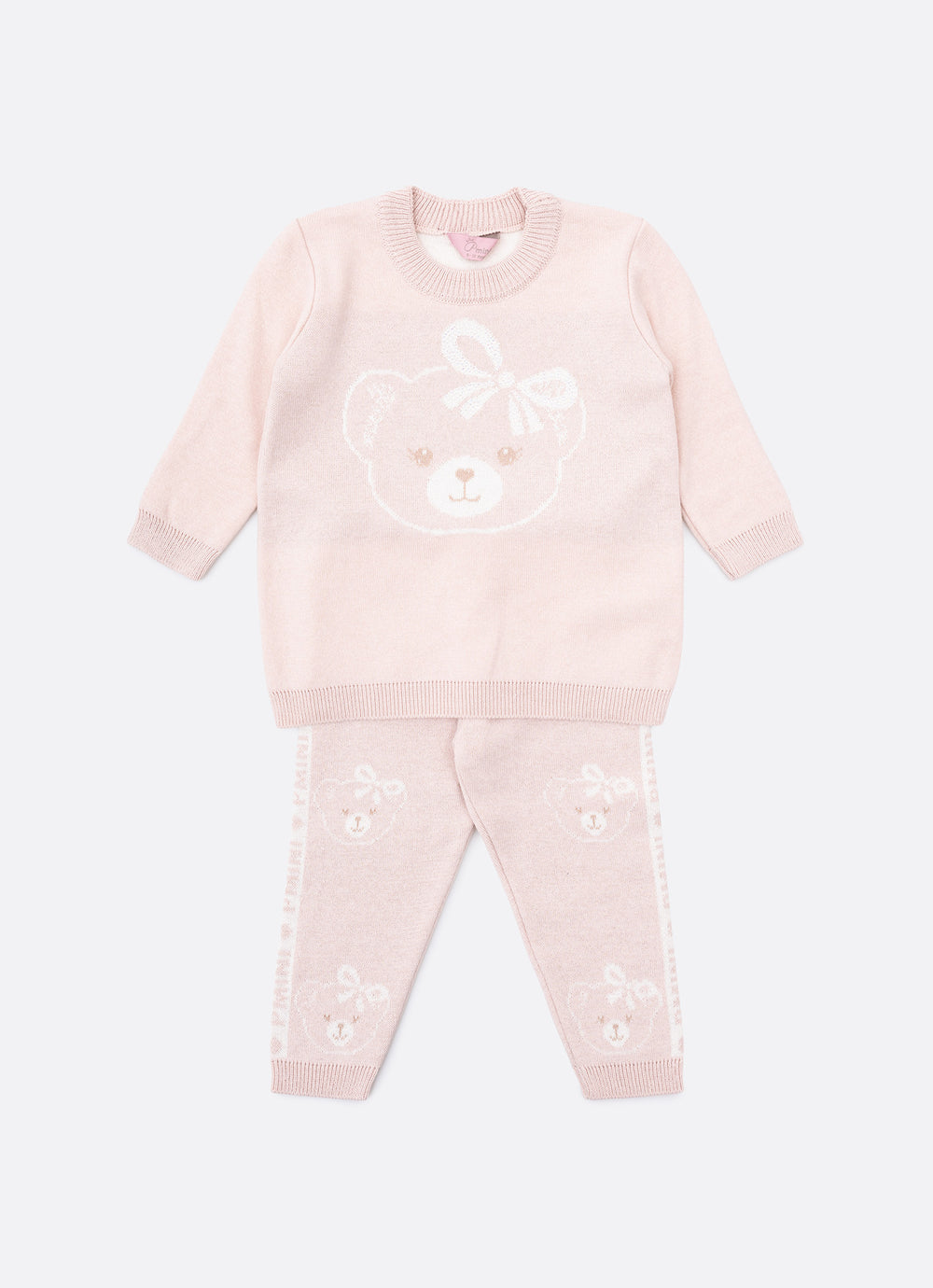 Conjunto Blusa e Legging Tricot Rosto Ursinha