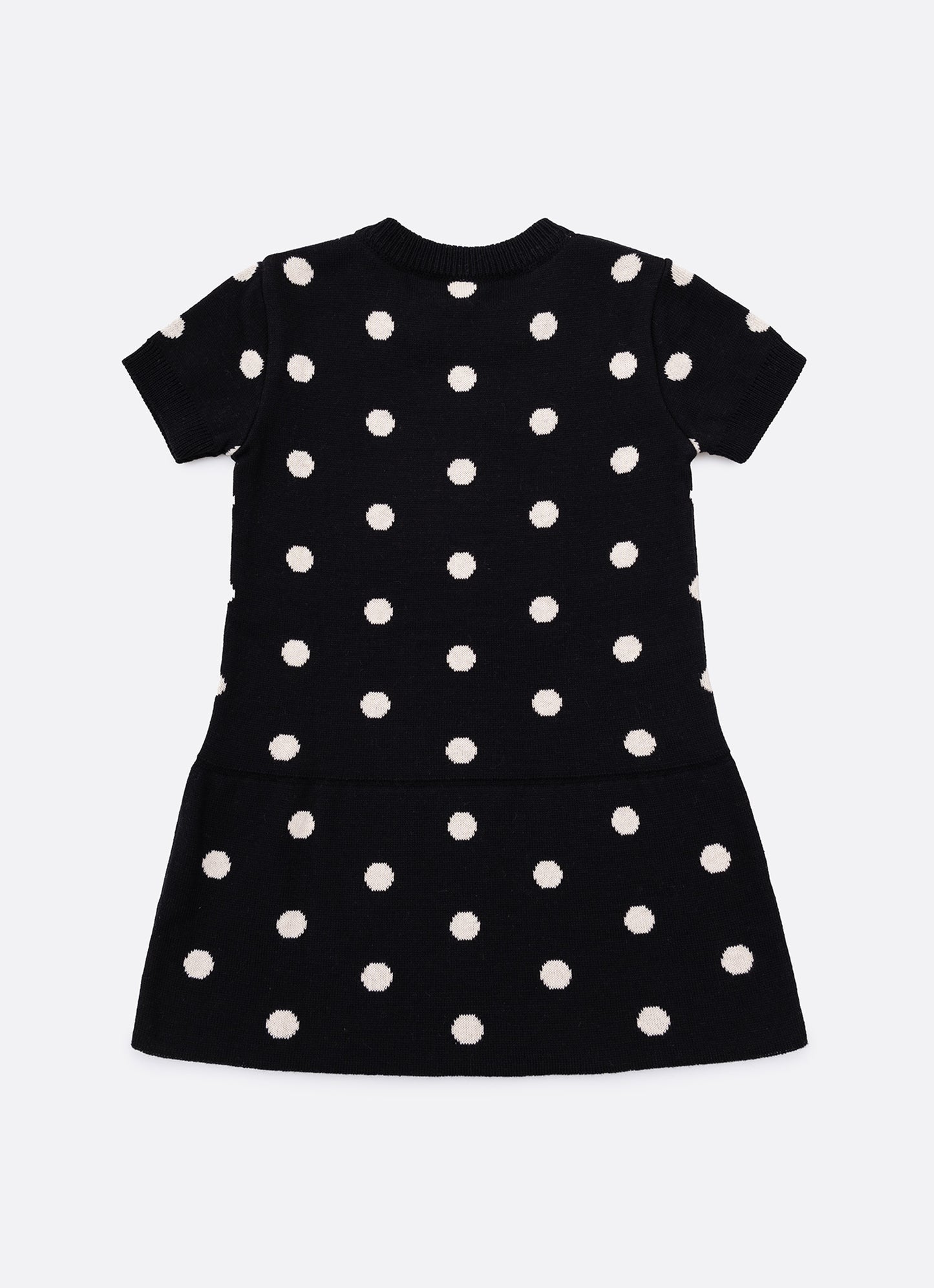 Vestido Tricot Poá Laço