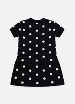 Vestido Tricot Poá Laço