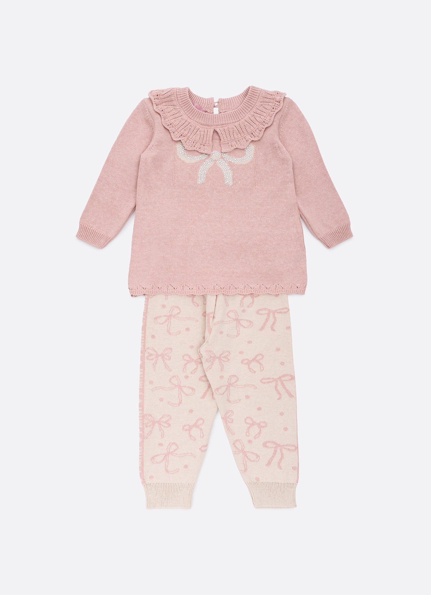 Conjunto Blusa e Legging Tricot Laços