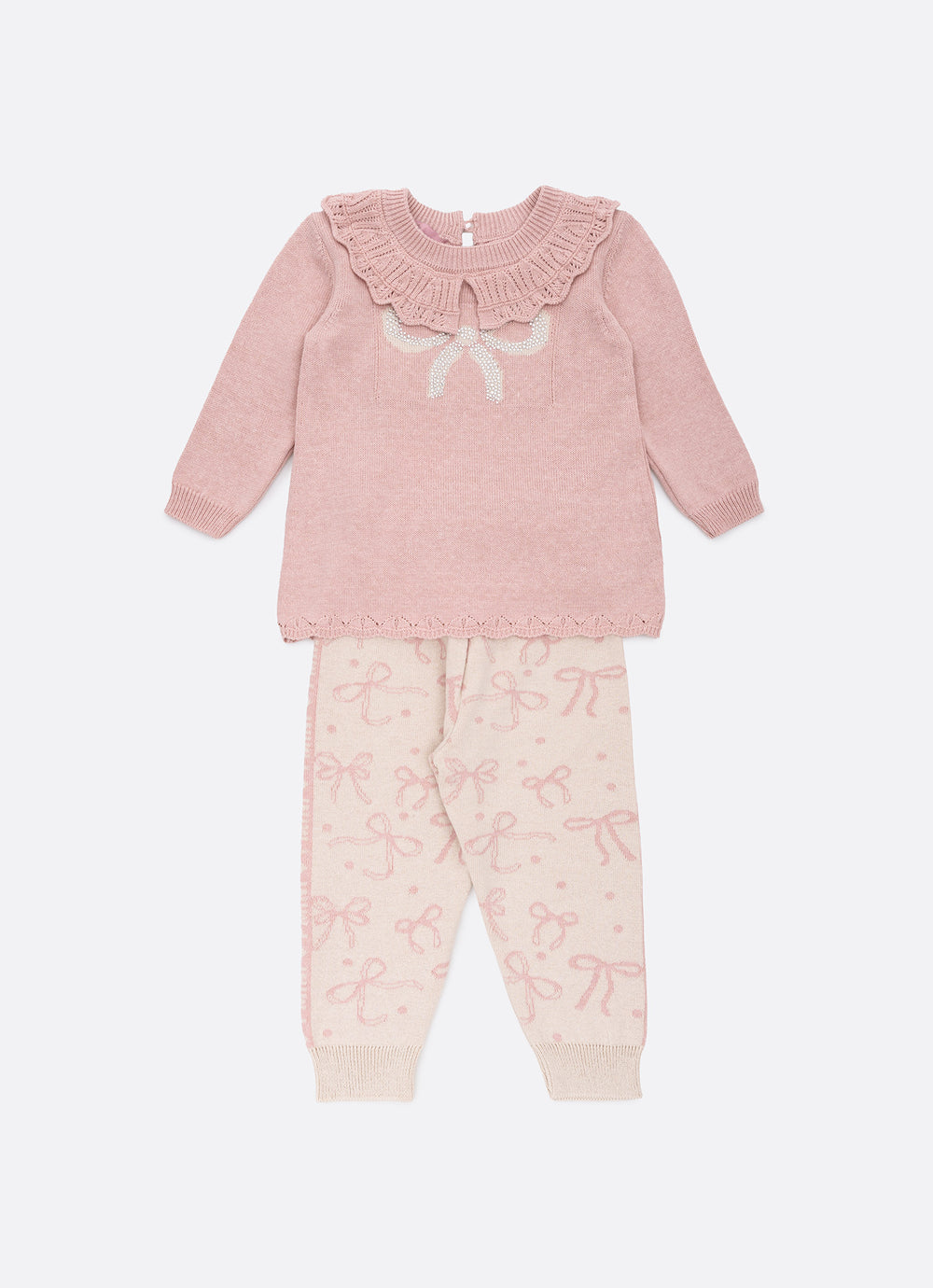 Conjunto Blusa e Legging Tricot Laços