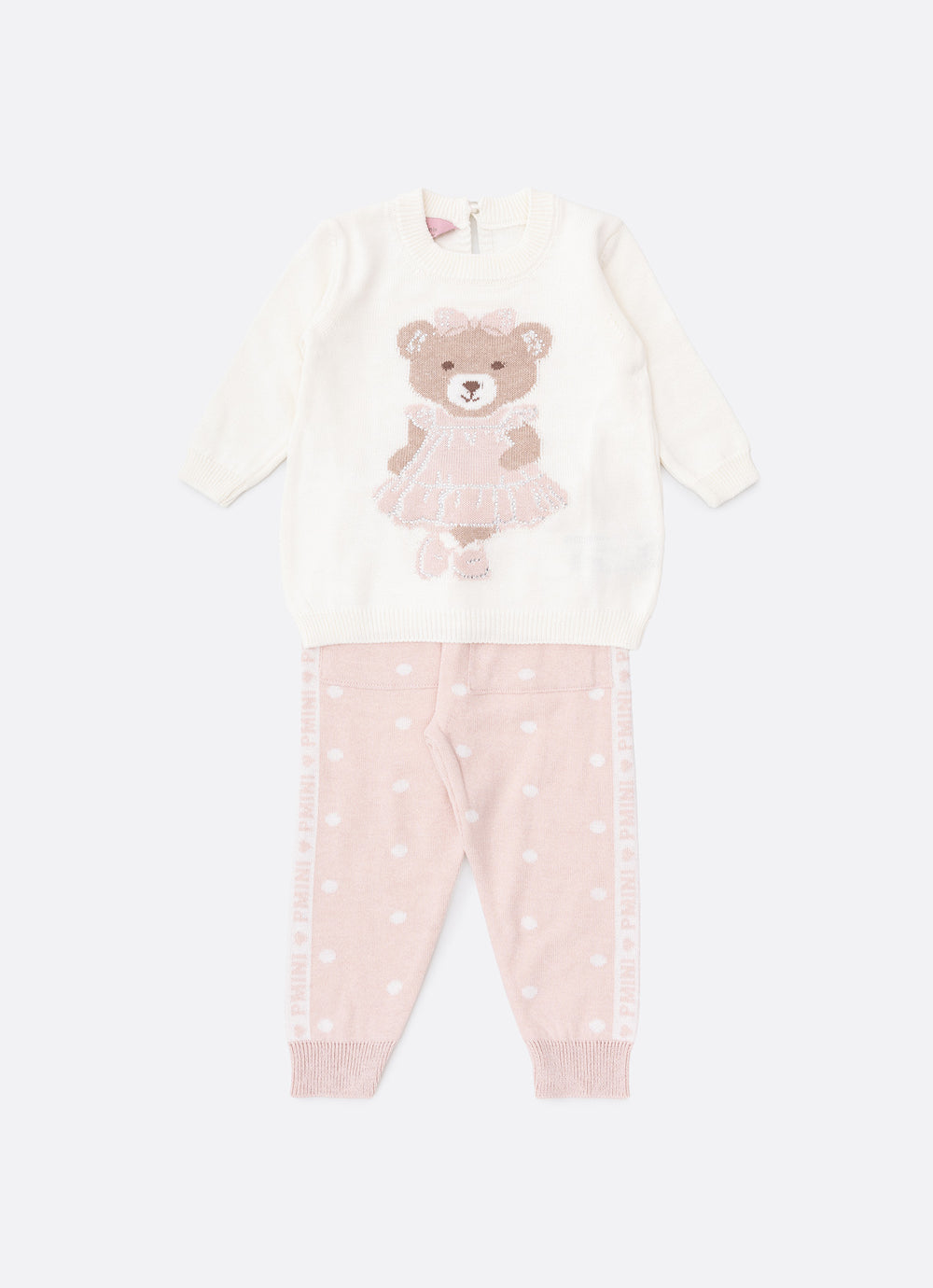 Conjunto Blusa Tricot Ursinha Legging Poá