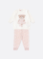 Conjunto Blusa Tricot Ursinha Legging Poá