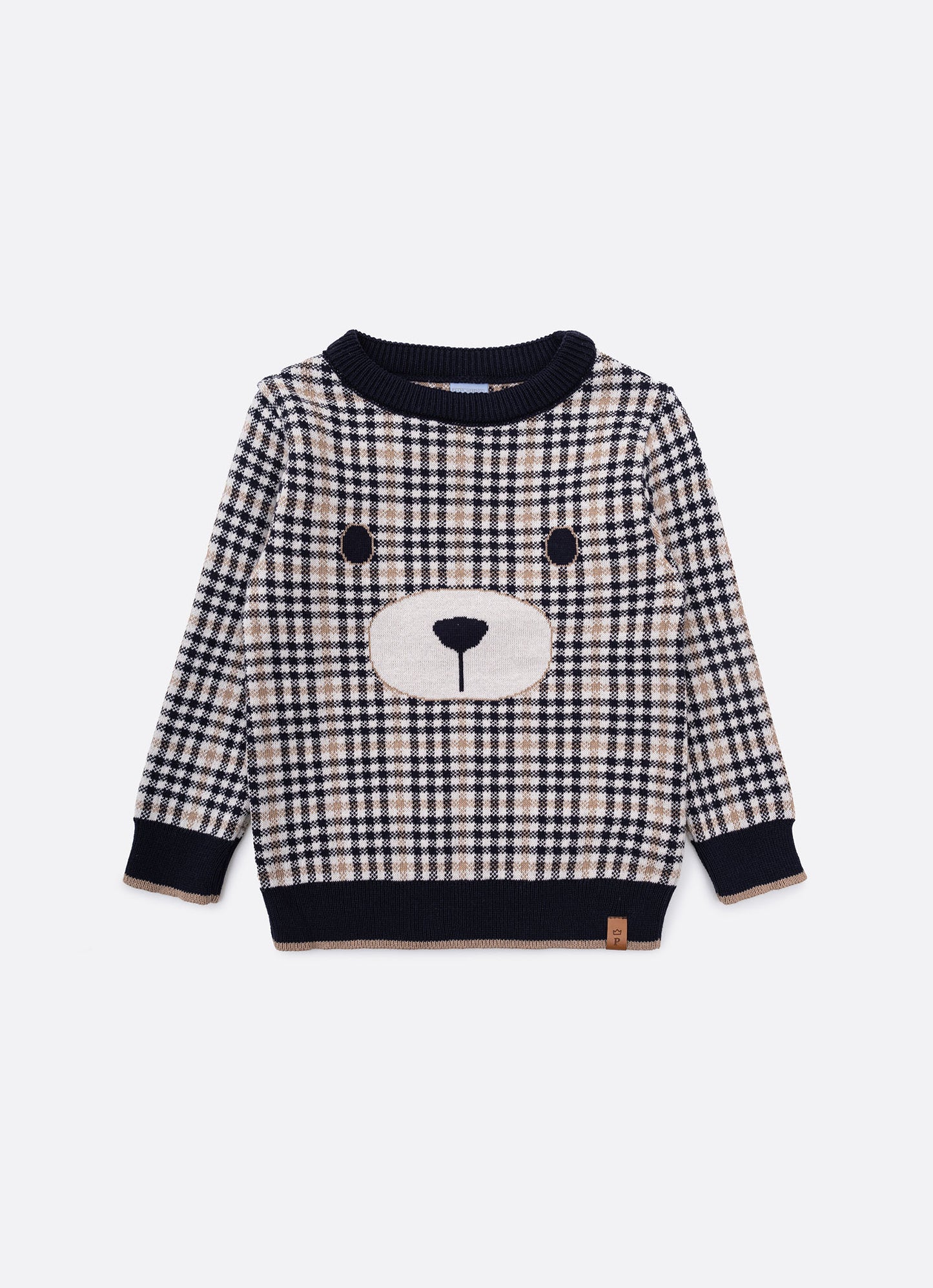 Blusa Tricot Xadrez Ursinho For Boys