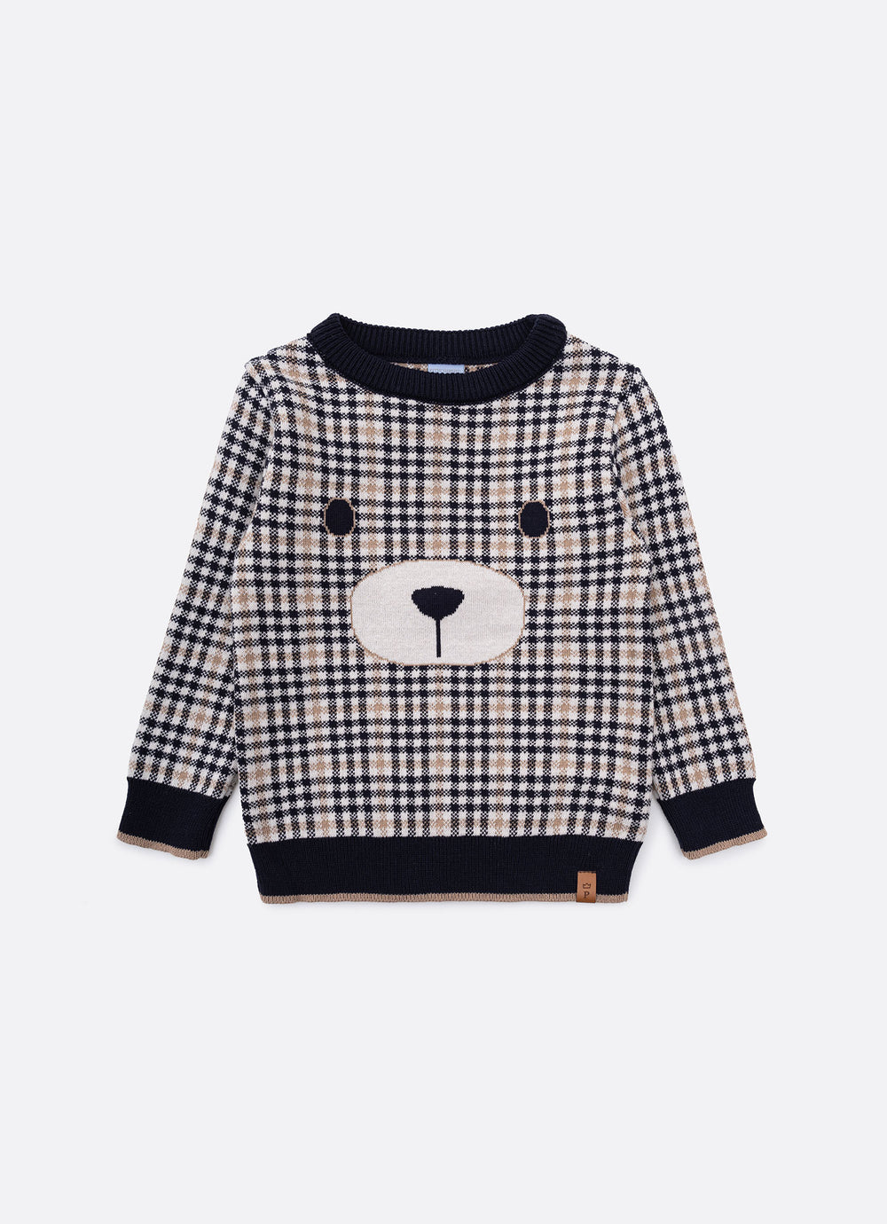 Blusa Tricot Xadrez Ursinho For Boys