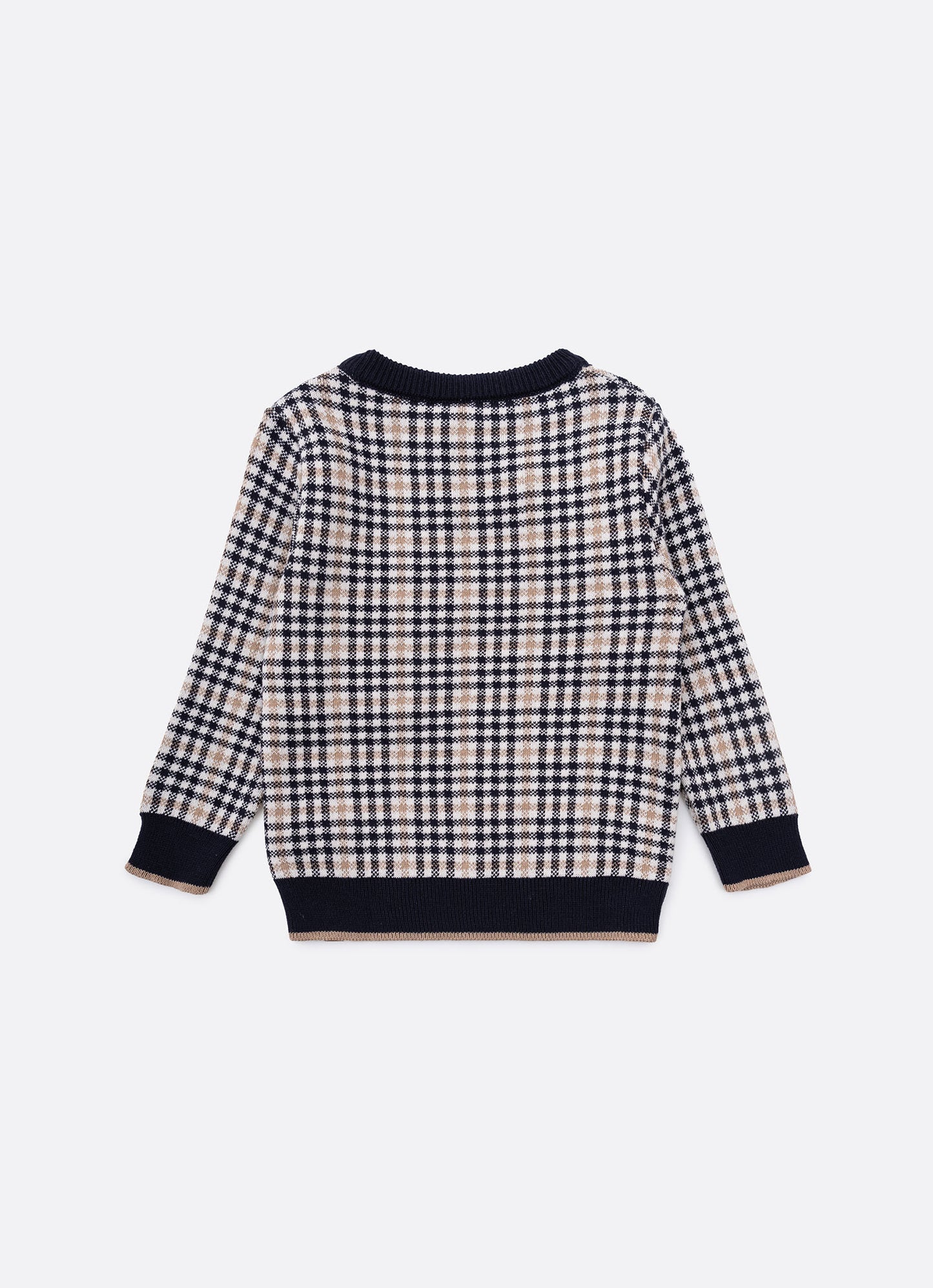 Blusa Tricot Xadrez Ursinho For Boys