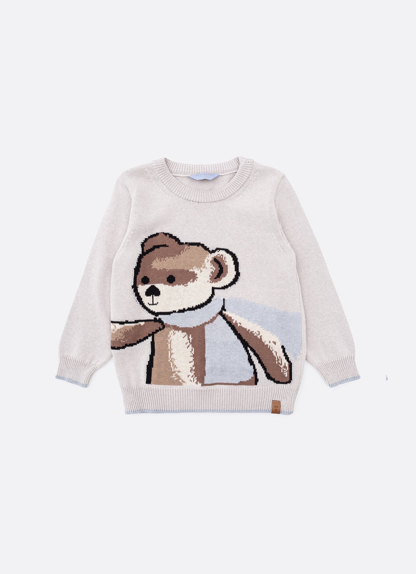 Blusa Tricot Ursinho Cachecol For Boys