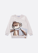 Blusa Tricot Ursinho Cachecol For Boys