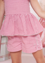 Conjunto Blusa e Short Tricoline Xadrez Natal