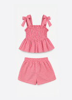 Conjunto Blusa e Short Tricoline Xadrez Natal