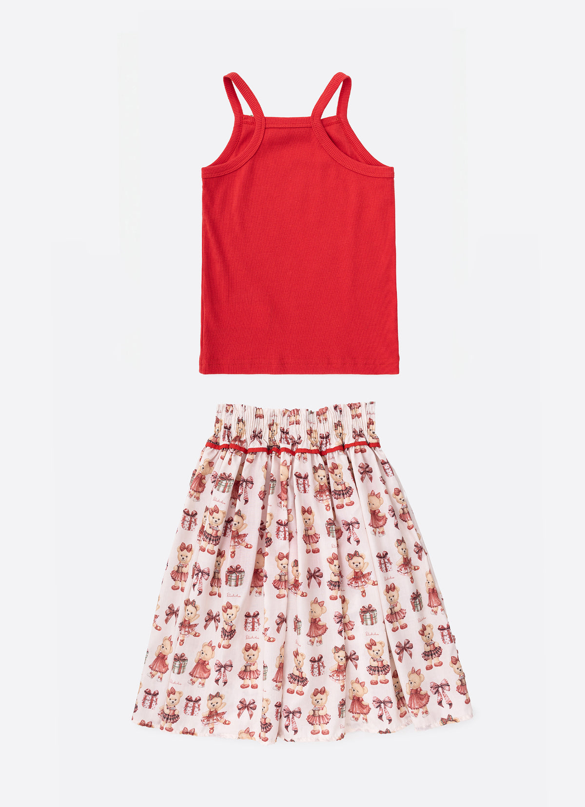 Conjunto Blusa Ribana e Saia Algodão Natal