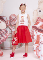 Vestido Ribana Saia Tricoline Natal