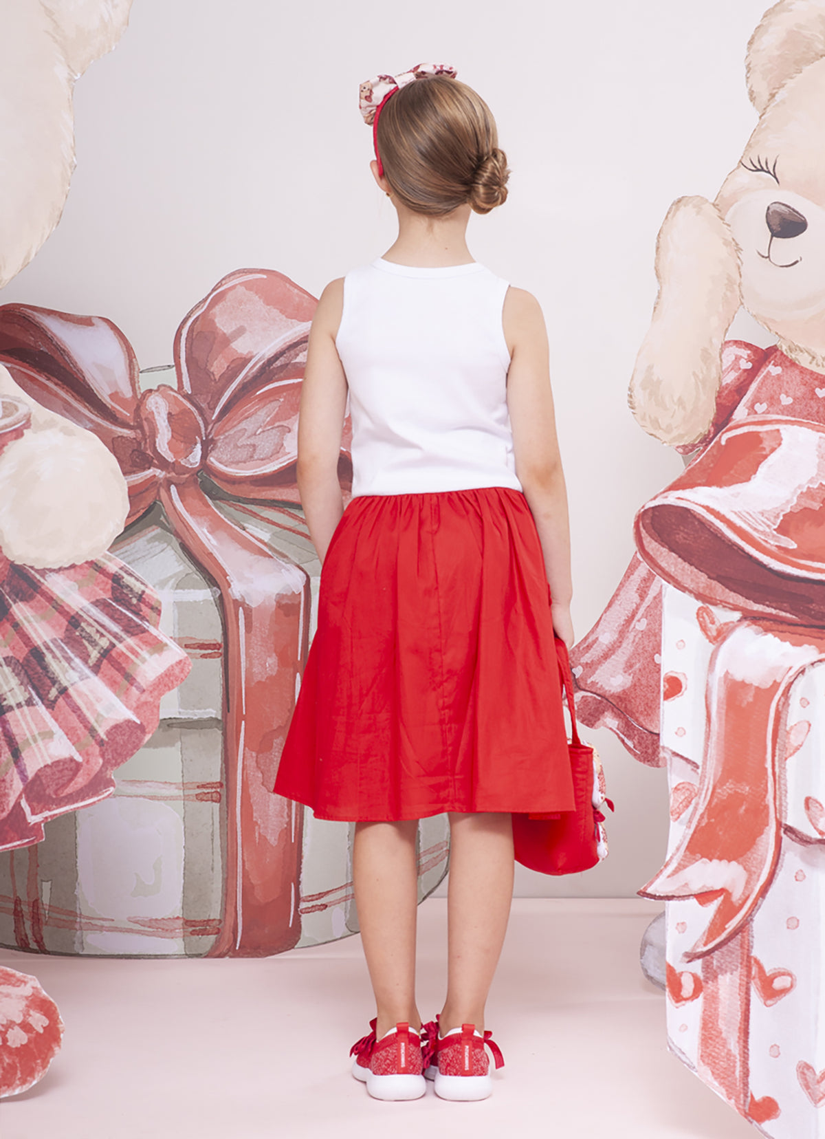 Vestido Ribana Saia Tricoline Natal