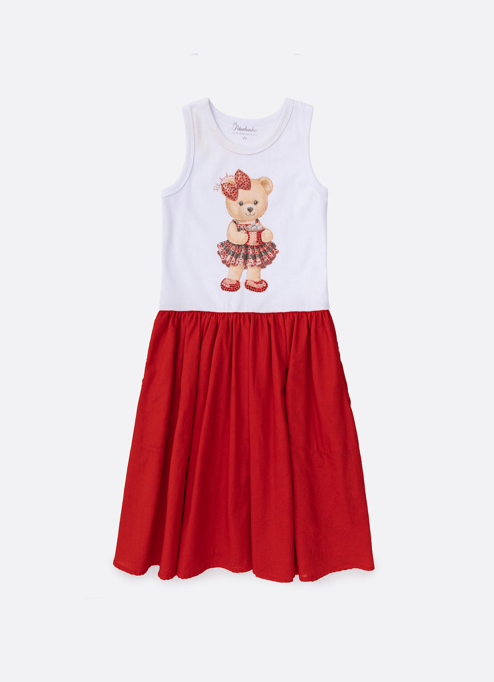 Vestido Ribana Saia Tricoline Natal
