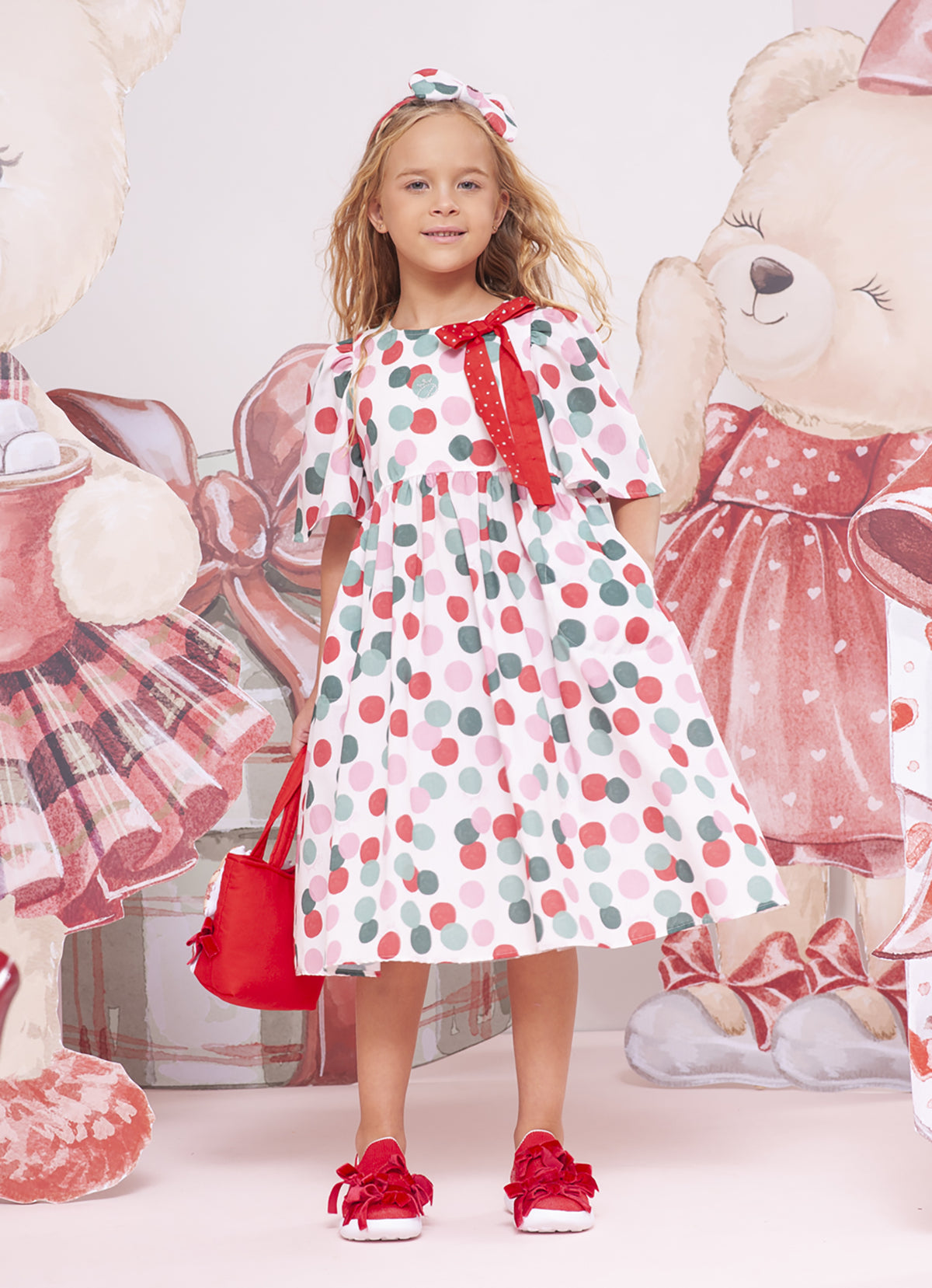 Vestido Algodão Poá Natal