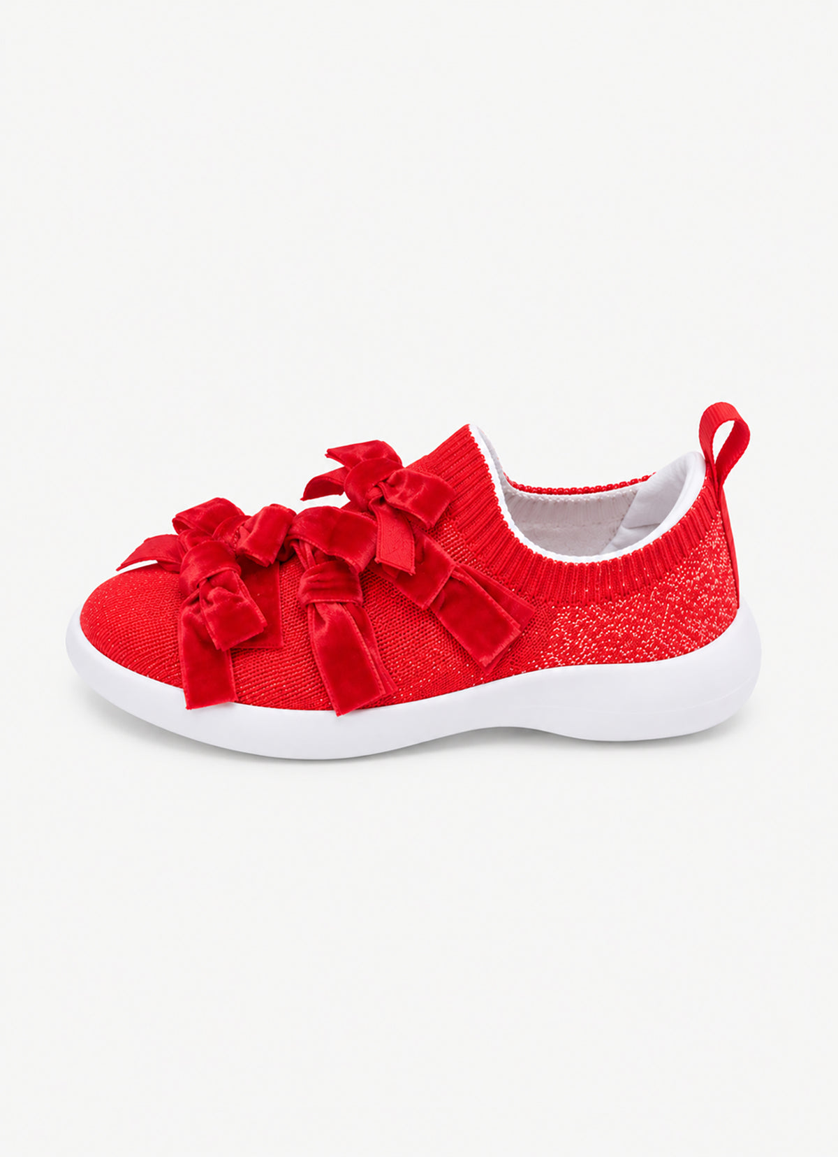 Tênis Knit Laços Veludo Natal