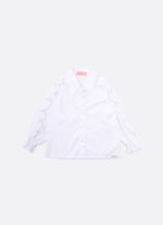 Camisa Tricoline Babado Mangas Mini Laços