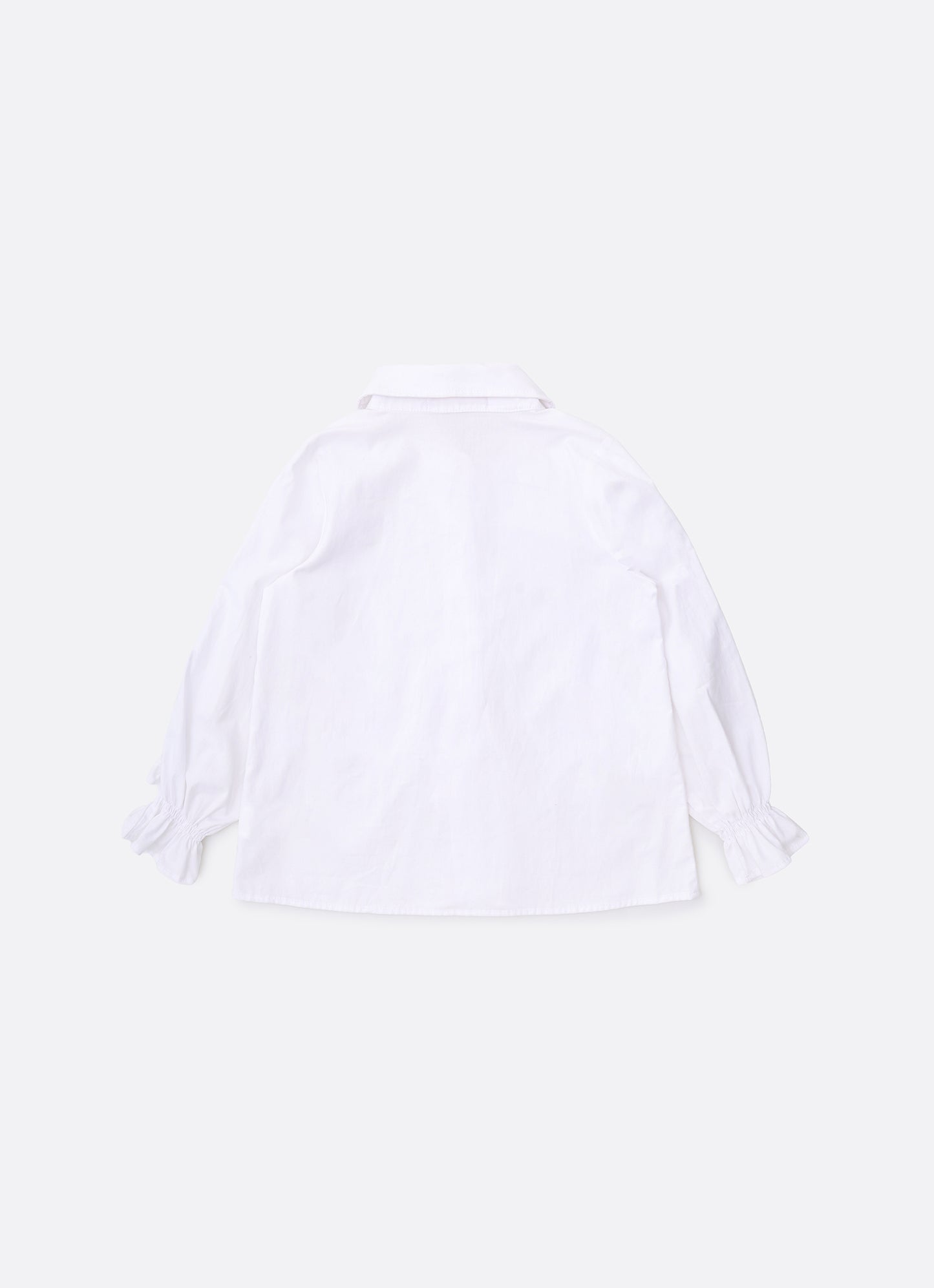 Camisa Tricoline Babado Mangas Mini Laços