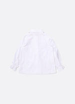 Camisa Tricoline Babado Mangas Mini Laços