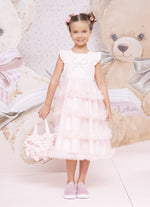 Vestido Festa Laço Bordado Saia Tule