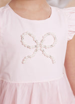 Vestido Festa Laço Bordado Saia Tule