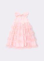 Vestido Festa Laço Bordado Saia Tule