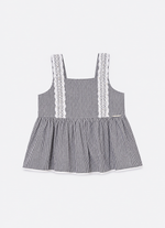 Blusa Algodão Xadrez Renda Bordada