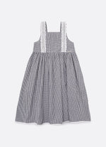Vestido Algodão Xadrez Renda Bordada