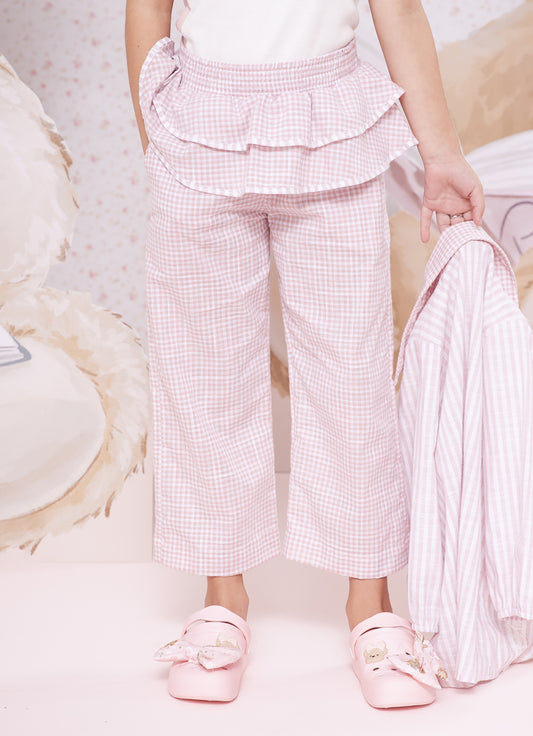 Calça Reta Algodão Xadrez