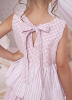 Vestido Algodão Mix Listras e Xadrez
