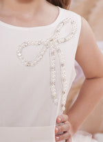 Vestido Festa Saia Tule Frufru Laço Bordado