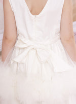 Vestido Festa Saia Tule Frufru Laço Bordado