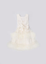 Vestido Festa Saia Tule Frufru Laço Bordado