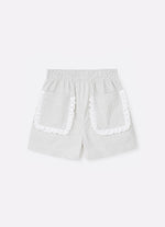 Short Algodão Listrado Bolsos Babadinho