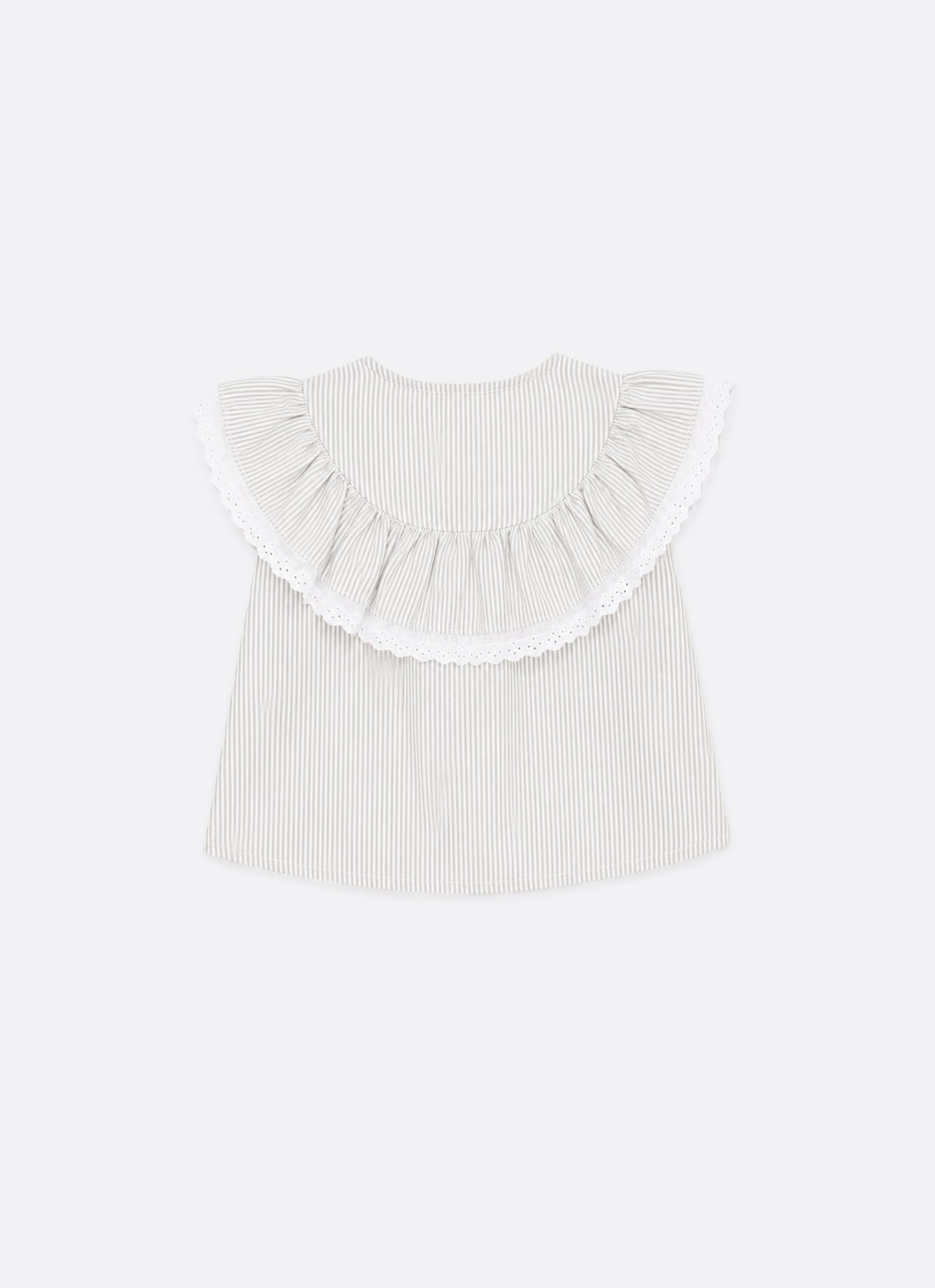 Camisa Algodão Listrada Nózinho Babado